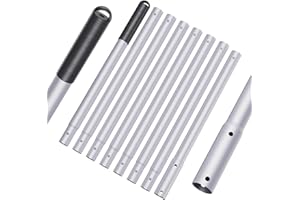 MOWEND 10.5 Foot Aluminum Telescopic Swimming Pool Pole - 8 Adjustable Connecting Sections, Expandable Step-Up Length - Attach Connect Skimmer Nets, Rakes, Brushes, Vacuum Heads, Maintenance