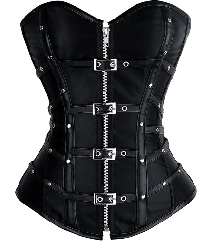 Amazon.com: bslingerie® Womens Faux Leather Zipper Front Bustier