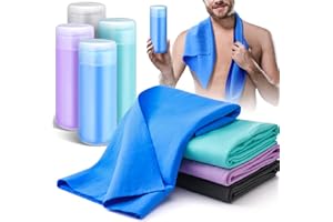 Tisancy 4 Pcs Swim Chamois Towel Shammy Sports Swimmers Towel for Diving Swimming Triathlons and Other Water Sports(26 x 17 Inch,Blue, Green, Dark Gray, Purple)