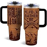 DUUV Hunting Gifts for Men, I'd Rather Be Hunting Tumbler 40 Oz for Dad Grandpa Husband Son Friends Hunters, Gifts for Birthday Christmas Thanksgiving, 1PCS