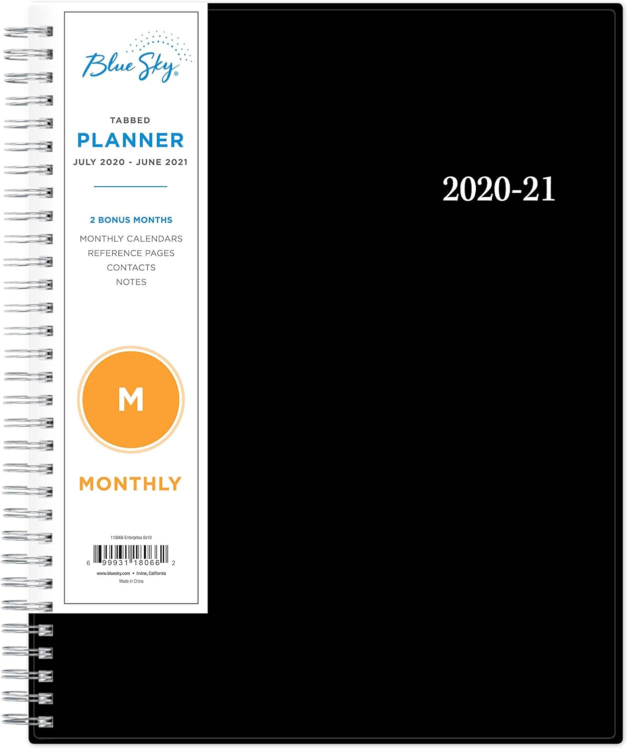 Blue Sky 2020-2021 Academic Year Monthly Planner, Flexible Cover, Twin-Wire Binding, 8" x 10", Enterprise : Office Products