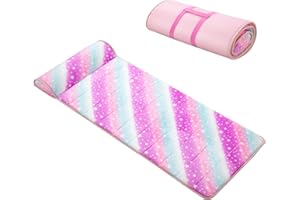 BALAPET Memory Foam Toddler Nap Mat with Name Tag, Daycare Portable Sleeping Mat with Removable Pillow for Preschool Kindergarten Kids Girls Boys