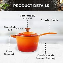 Healthy Choices 2 Quart Enameled Cast Iron Sauce