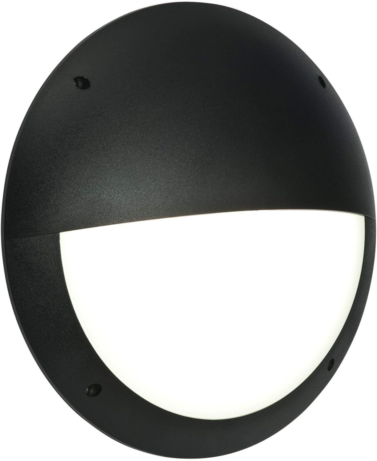 Saxby Seran 12W Eyelid Matt Black IP44 Flush Indoor Outdoor Bulkhead