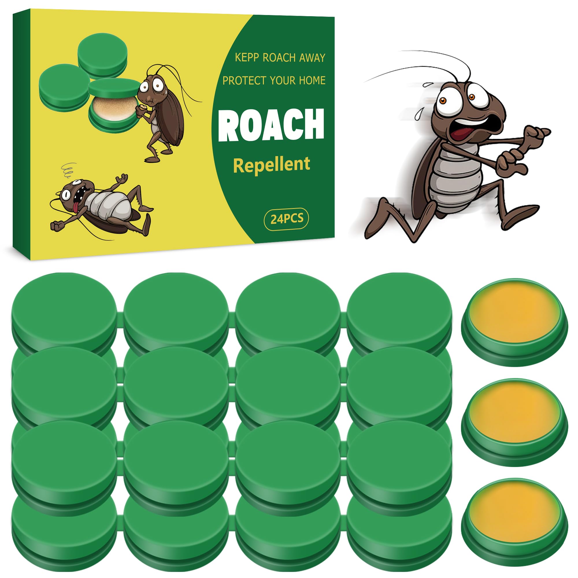 Photo 1 of 24-Pack Indoor Cockroach Bait Stations, Ready-to-Use Pest Repellent with Long-Lasting Attractant for Home, Kitchen & Bathroom