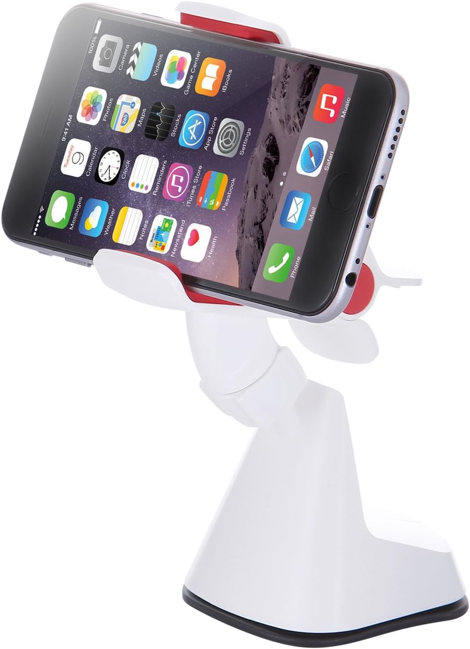 Dash Crab EX - Universal Phone Car Mount Holder | Universal Fit Holder for iPhone 6s Plus 6s, Samsung Galaxy S6/S6 Edge, Note 4/3, Google Nexus 5/4, LG G3, Nokia and all smartphones - Retail Pack -White