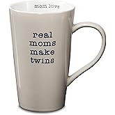 Pavilion Gift Company Stoneware Mug, Real Moms Make Twins,Multicolored