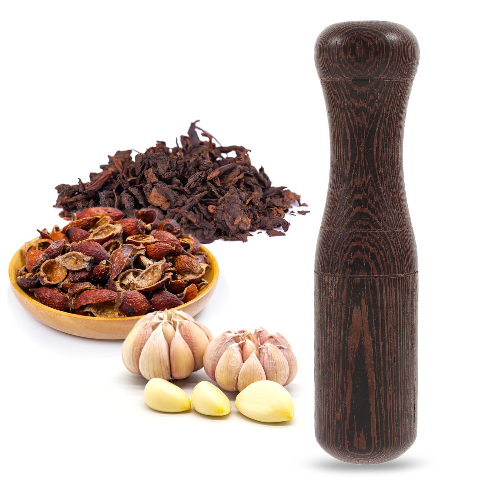 Photo 1 of Kitchen Utensils Set Food Masher Handmade Wooden Pestle Wooden Pestle Food Grinding Stick: Grinder Tool for Bartender and Home Use 17. 5cm Food Masher Hand Tools Pepper Grinder
