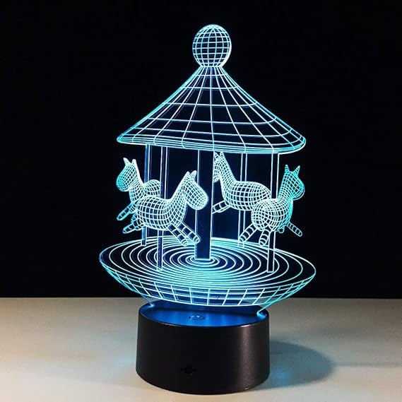 Night Light for Kids Children's Lighting Carousel 3D Lamp