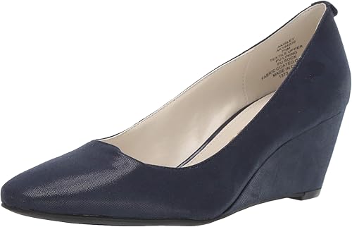 anne klein navy wedge shoes