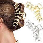 CASDRE Star Hair Claw Clips Metal Medium Hair Clips for Women (Pack of 2)