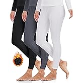 ZUTY 3 Pack Thermal Long Johns Fleece Lined Leggings for Women Underwear Tights Warm Winter Base Layer Pants