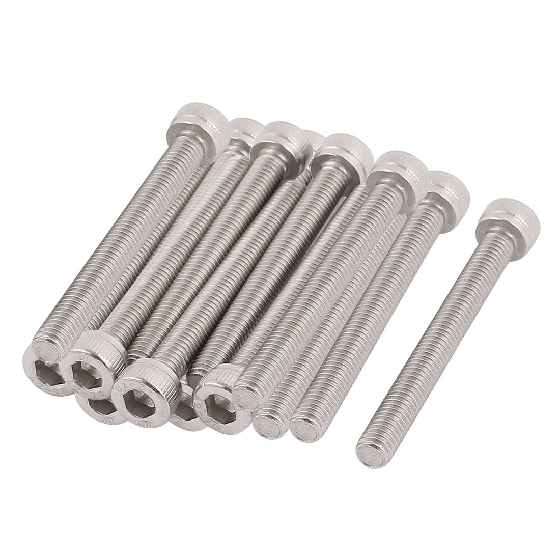 Sourcingmap M5x45mm Thread 304 Stainless Steel Hex Socket Head Cap Screw Bolt DIN912 15pcs