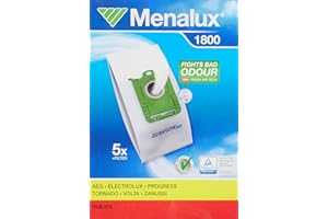 Menalux 1800, 5 vacuum cleaner bags, Duraflow fresh with anti-odour, suitable for s-bag, UltraSilencer, ClassicSilence, ASP 71, APF 61, Essensio, ErgoClassic, US, ACS, AEO, AP