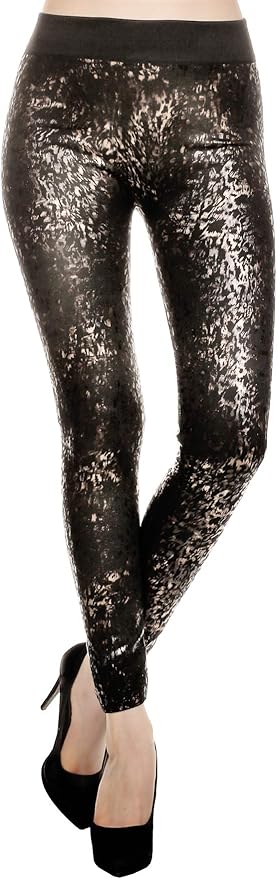 Women's printed fleece lined leggings Clearance