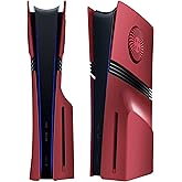 Faceplate for PS5 Pro Disc Edition, Anti-Scratch Dustproof Case Replacement, Cover Skin Fit for PS5 Pro Console (CD-ROM), Plates for PS5 Accessories, Easy Installation - Red with Vent