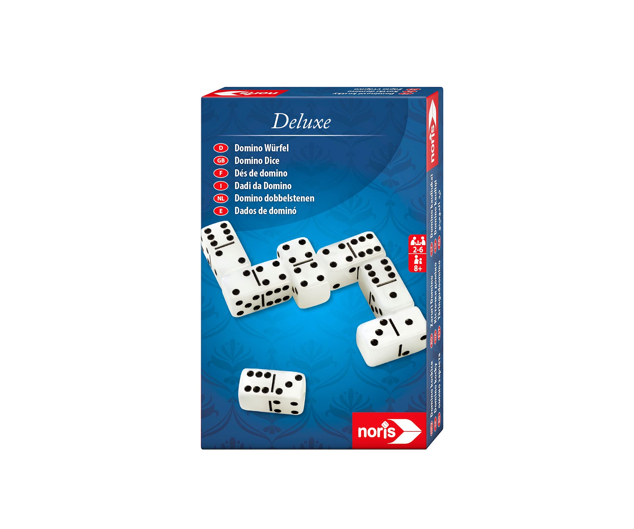 Noris 606101931 Deluxe Domino Dice - The Game Which Risk and Happiness Are Required - With Notepad, From 8 Years