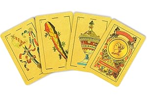 CDBXRA Spanish Playing Cards, Original Spanish Cards, Briscas Cards Puerto Rico, Original Spanish Deck of Cards, Mexican Playing Cards [Luxury Gold Foil Classic] [PVC Waterproof] (1 Pack)