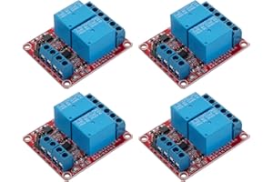hiBCTR 4PCS DC 12V 2 Channel Relay Module with Isolated Optocoupler Supports High and Low Level H/L Level Trigger Module Triggered