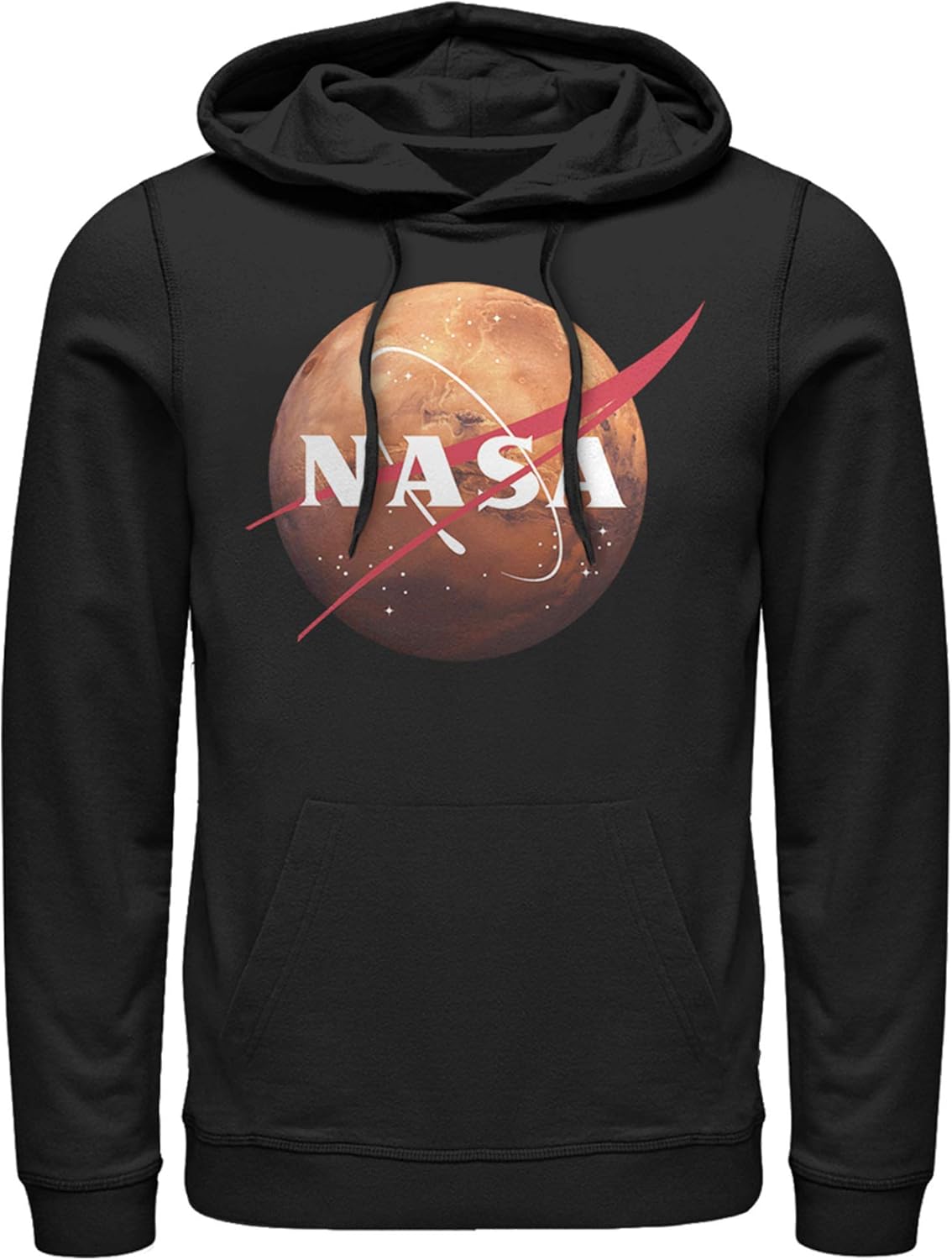Men's NASA Mars Logo Pull Over Hoodie Black Small Clothing