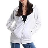 MAJECLO Regular Fit Women's Casual Full-Zip Hoodie Lightweight Long Sleeve Sweatshirt Casual Jacket with Pocket