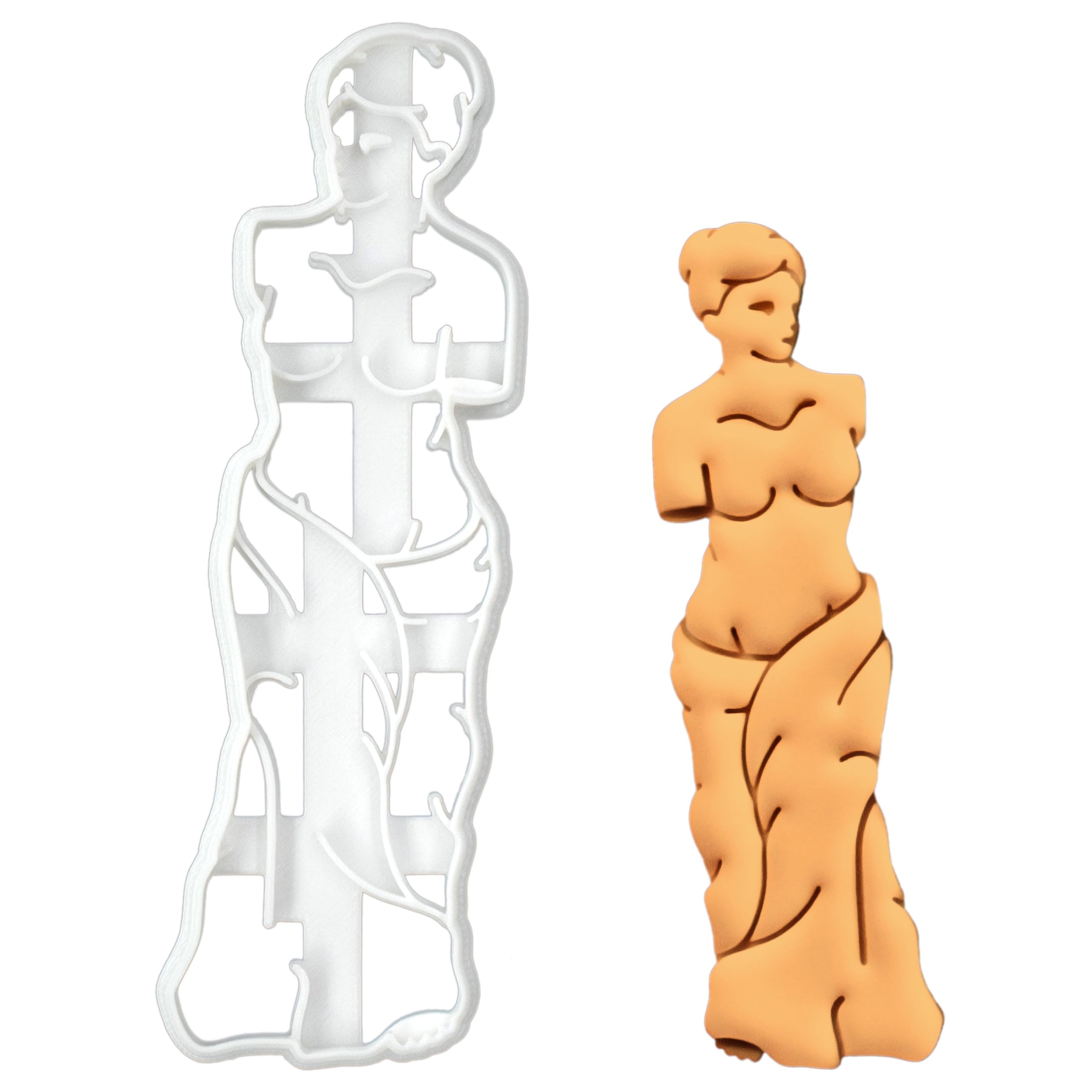 BAKERLOGY Venus de Milo Greek Goddess Cookie Cutter - Detailed Biscuit Cutter Design for Baking and Crafts, Ideal on Fondant, Dough, Clay