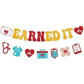 Earned It Nurse Banner Nursing School Graduation Party Decorations Congrats Nurse RN Grad Garland 2026 Nursing School Survivor Medical Nursing School Graduation Party Supplies