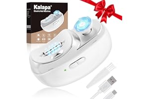 KALAPA Electric Nail Clippers Upgraded 3 in 1 Automatic - with Polishing, Dust Storage & LED Light, Nail File Toenail Trimmer, Gifts for Women Men Mom Her Him Kids Adults Senior Baby Teacher Students (White)