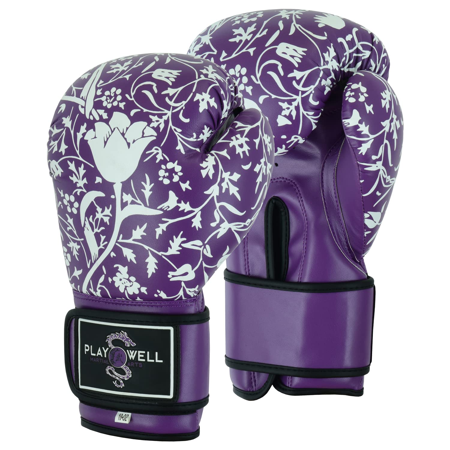 Playwell Beginners Range: Ladies, Girls Boxing Sparring Fight Gloves Purple Flower Series (6oz)