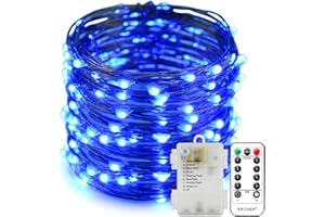 ErChen Battery Operated Copper Wire Led String Lights, 66FT 200 LEDs 8 Modes dimmable Waterproof Fairy Lights with Remote Con