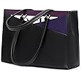 LOVEVOOK Laptop Bag for Women, 15.6 inch Laptop Tote Work Teacher Bags Cancas Computer Shoulder Bag,Black/Purple/Blue