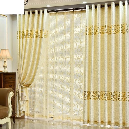 Amazon Com Qwasfcds Curtain Simple Suede Hot Gold Curtains