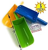 Matty's Toy Stop 9" Kids Short Handle Sand Scoop Plastic Shovels for Sand & Beach (Yellow, Blue & Green) Gift Set Bundle…
