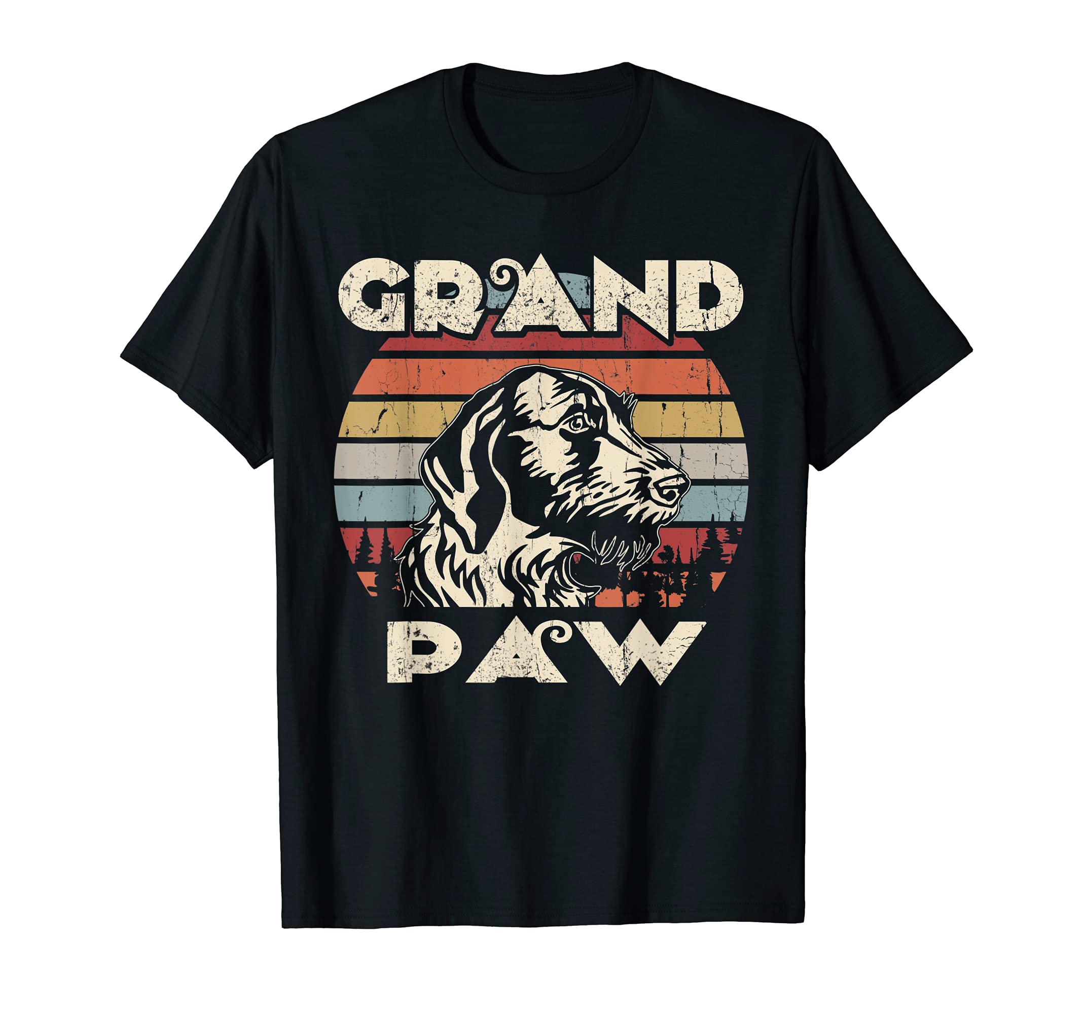 Grand Paw German Wirehaired Pointer dog lovers vintage retro T-Shirt