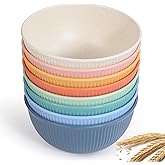 becutlery Reusable Bowls Set Unbreakable Cereal Bowls,24 OZ Wheat Straw Fiber Lightweight Bowl Sets 8, Microwave and Dishwasher Safe,Use for Ramen, Soup, Salad -Multi Color