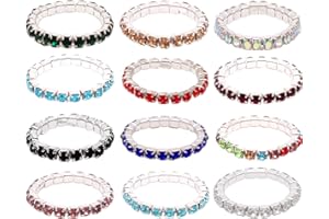 CÉLLOT 12pcs (12 Colors) Elastic Crystal Toe Ring Mixed Color Wholesale Lot Body Jewelry Pack