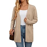 LILLUSORY Womens Long Cardigan Sweaters with Pockets Open Front Knit 2025 Fall Fashion Outfits Winter Clothes