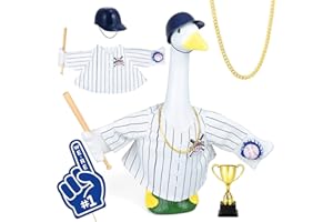 MOVINPE Baseball Goose Outfit for 23" Porch Goose Statue Team Uniform Set Outdoor Garden Yard Lawn Patio Party Decoration