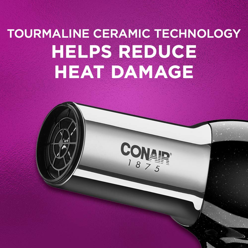 Conair 1875 Watt Full Size Pro Hair Dryer with Ionic Conditioning, Black/Chrome: Beauty