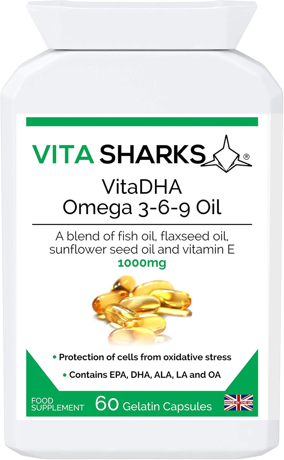 Omega 3-6-9 Oil with Essential Potent EPA, DHA & Vitamin E to Enhance Growth & Development of Eyes & Brain Whilst Boosting Immunity