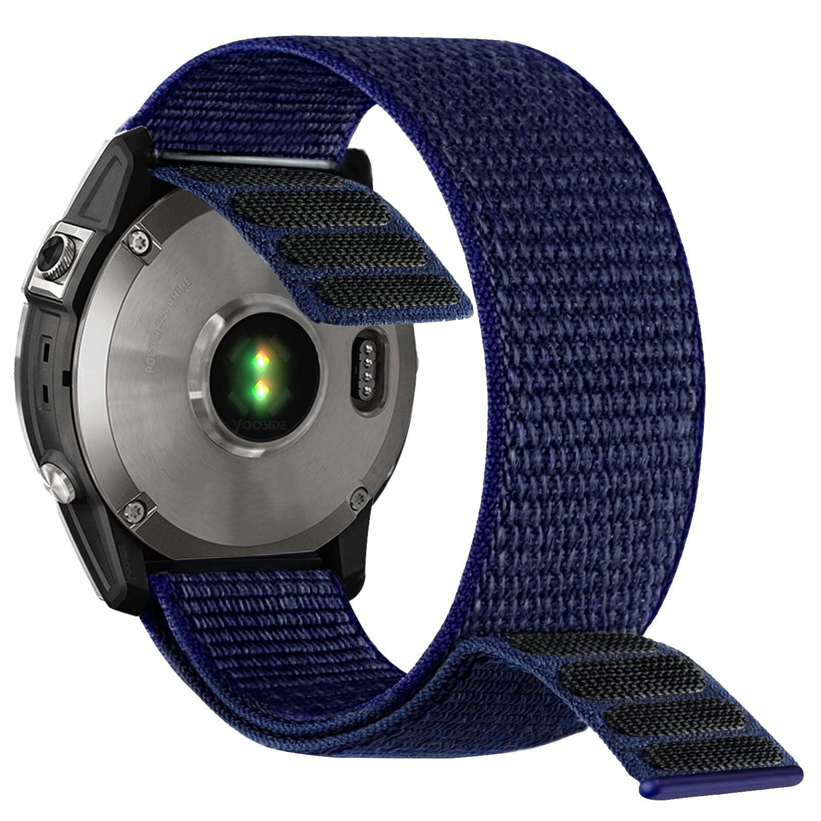 YOOSIDE Hook and Loop Nylon Watch Strap for Garmin epix Pro 51mm / Fenix 7X / Fenix 6X / Fenix 5X / Enduro, 26mm Quick Dry Ultralight Sport Wrist Band for Tactix 7 Pro,Tactix Bravo (Dark Blue)