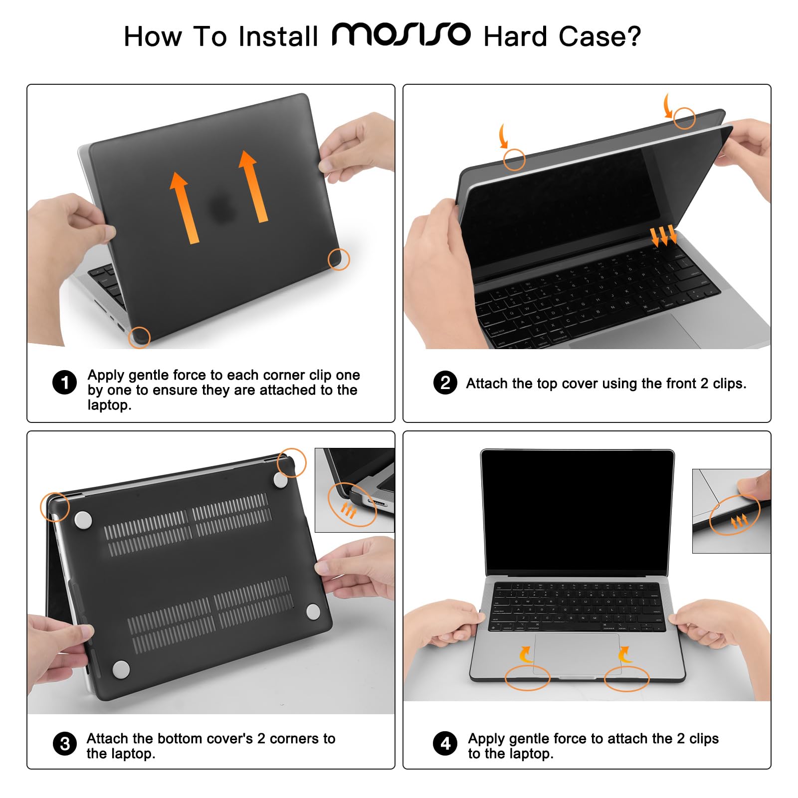 MOSISO Compatible with MacBook Pro 14 inch Case 2025 2024 2023 2022 2021 M4 M3 M2 M1 A3112 A3185 A3401 A2918 A2992 A2779 A2442, Plastic Hard Shell&Keyboard Cover&Screen Film&Pouch, Transparent