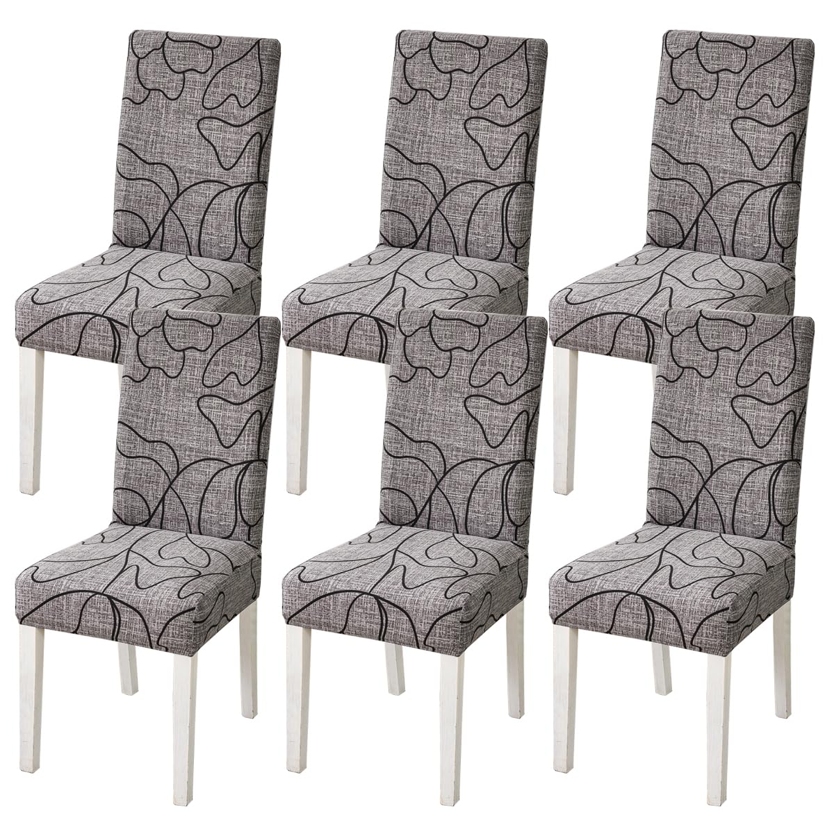 HZDHCLH Chair Covers Slipcovers 4/6 PCs Stretch Removable Washable Short Dining Chair Protector Cover Seat for Hotel,Dining Room,Ceremony (aspiration,6 PCS)