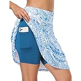 Fulbelle Golf Skorts Skirts for Women with 3 Pockets 20" Knee Length High Waisted Skorts