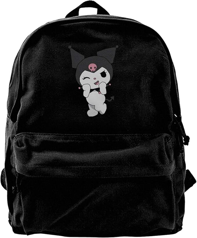 Lovely Kuromi Anime Backpacks 16" High By 12" Wide Black Canvas