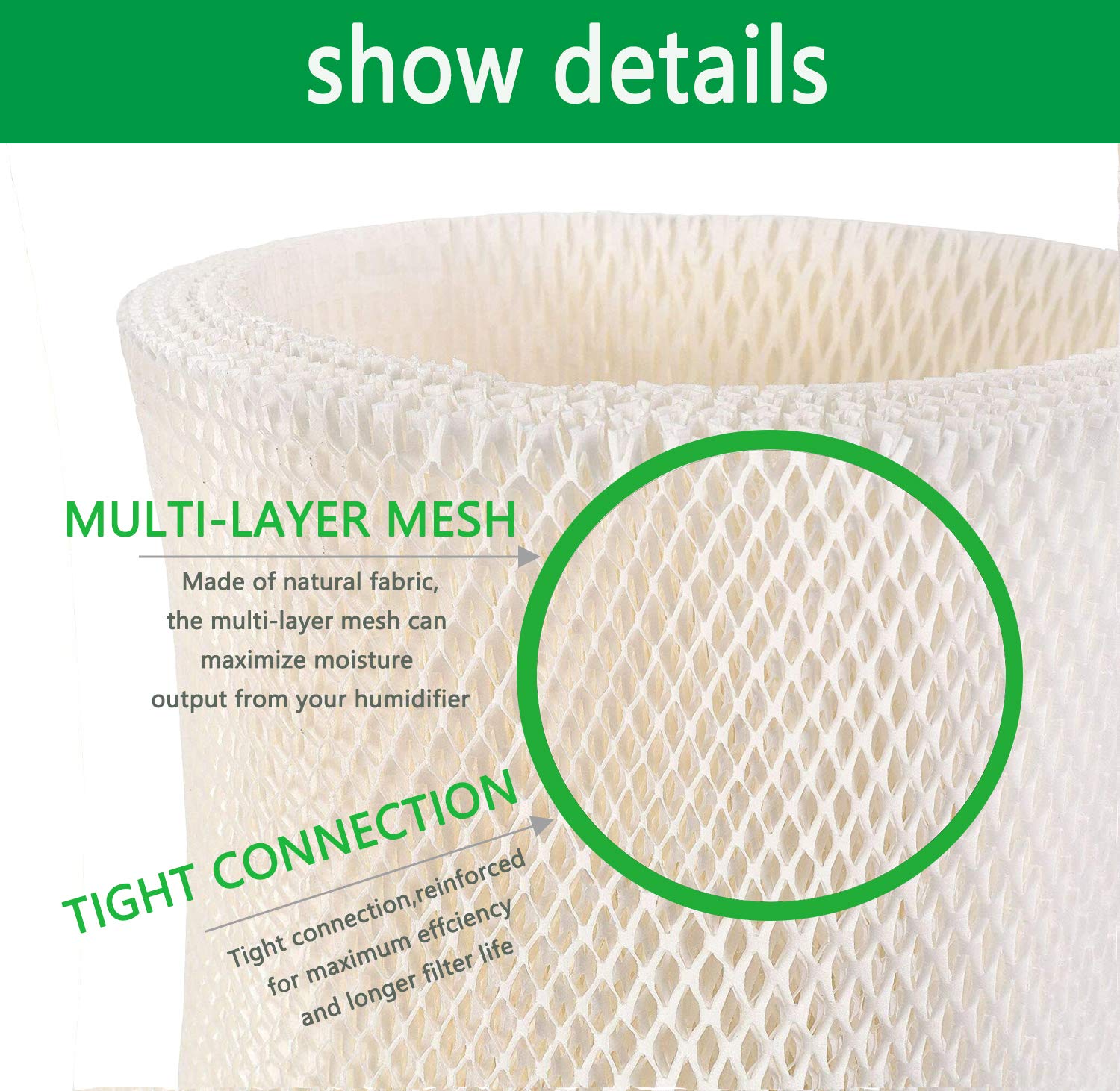 4-Pack Replacement Humidifier Wick Filter Compatible with Emerson MAF-1, Fits MA0950, MA1200, MA1201, MA09500, MA12000, MA12001, MA12010