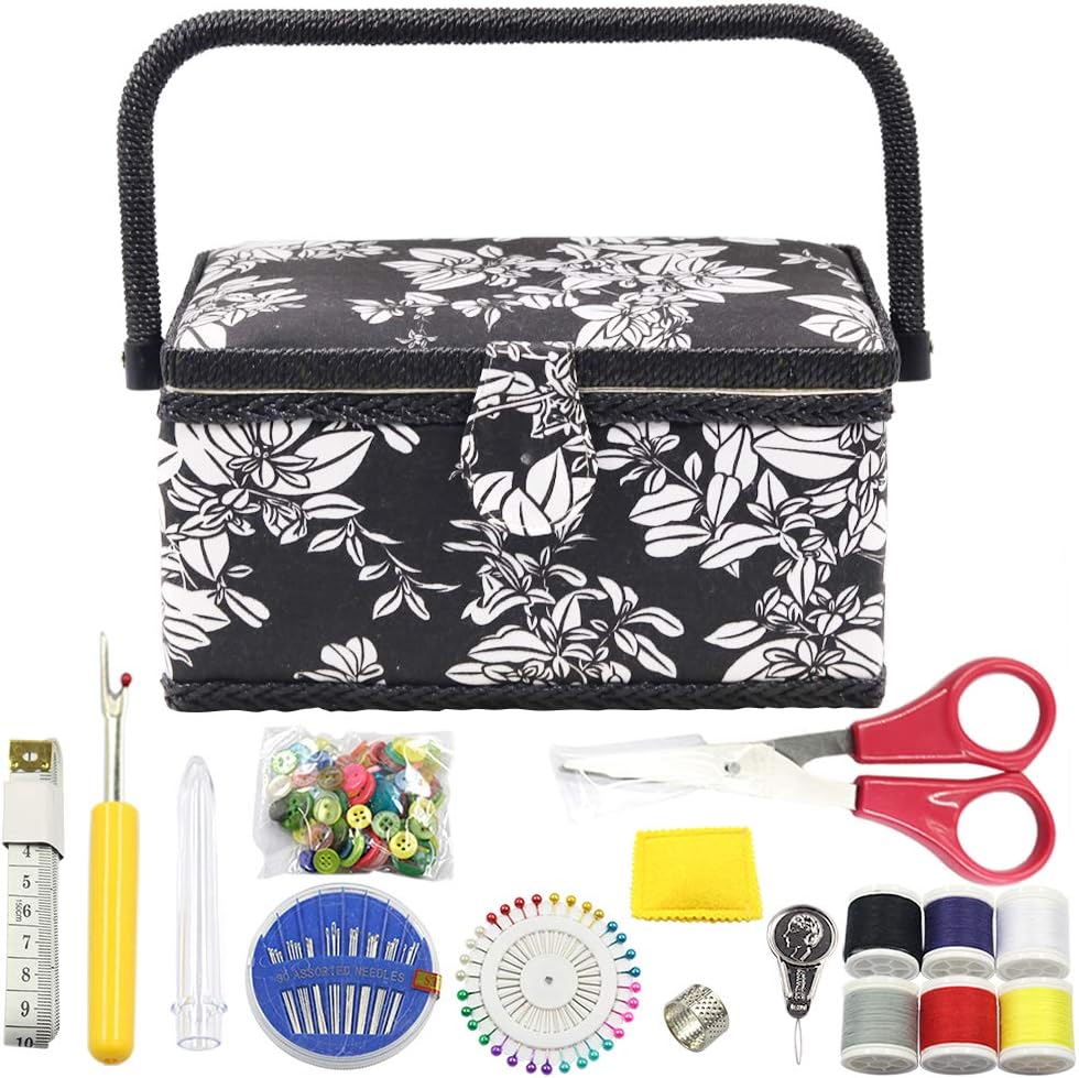 Medium Sewing Basket with Accessories Sewing Storage Box