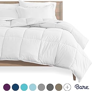 Bare Home Kids Comforter Set - Twin/Twin Extra Long - Goose Down Alternative - Ultra-Soft - Premium 1800 Series - Hypoallergenic - All Season Breathable Warmth (Twin/Twin XL, White)