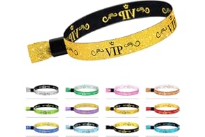 Comflora 100 Pcs VIP Cloth Event Wristband, Disposable VIP Wristbands for Events, Colored VIP Wristbands Events,for Lightweight Concert,Club Entrance Wrist Strap Party Wristband Event (Color : Gold)