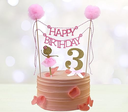 Amazon Com Third Birthday Cake Toppers Happy Birthday Cake